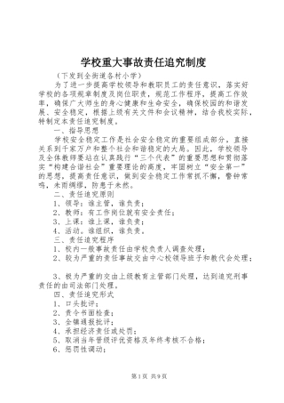 学校重大事故责任追究规章制度