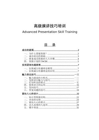 高级演讲技巧培训