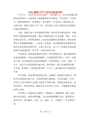 2024最新三严三实对照检查材料