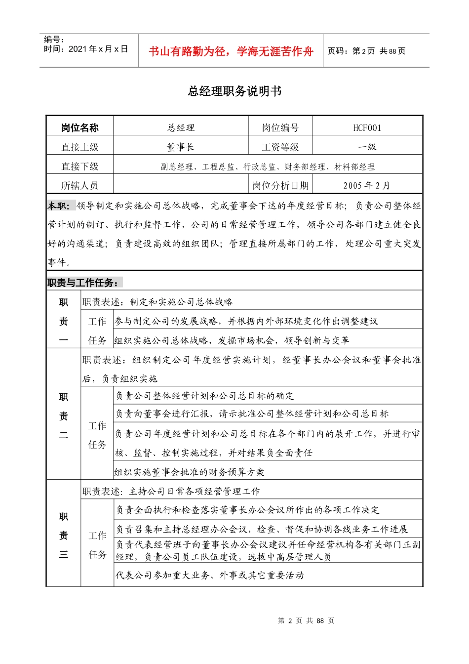 某开发有限公司职位说明书(doc85)_第2页