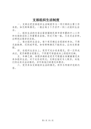支部组织生活规章制度