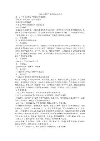 “活力在基层”团日活动总结书 