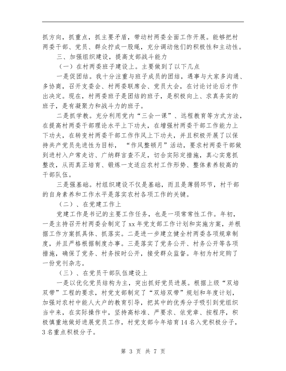 2024年11月村党支部书记述职述廉报告_第3页