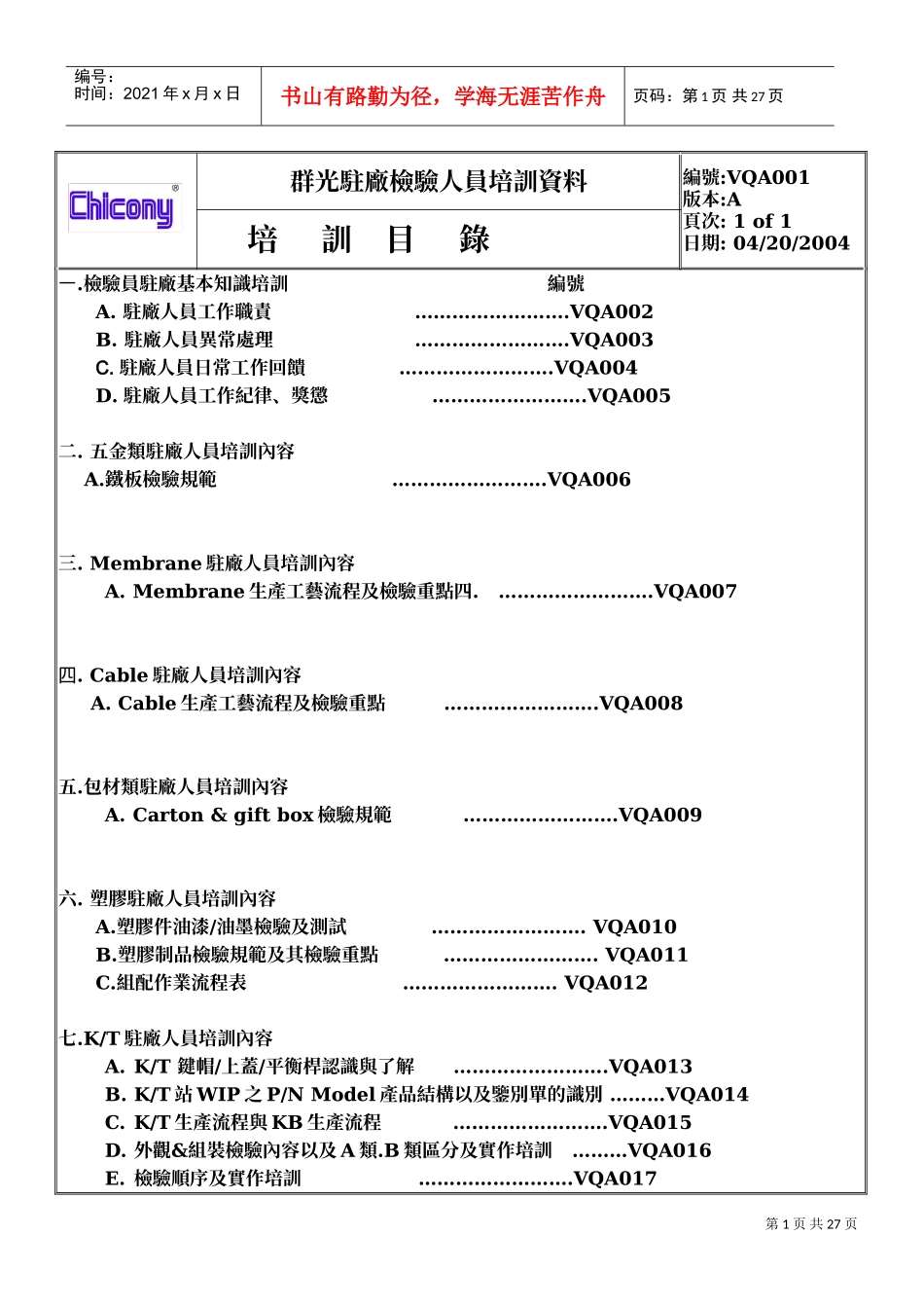 驻厂检验人员培训范本_第1页