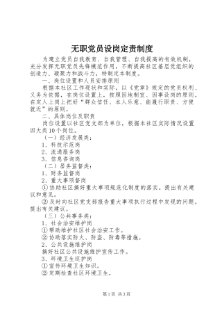 无职党员设岗定责规章制度 (2)