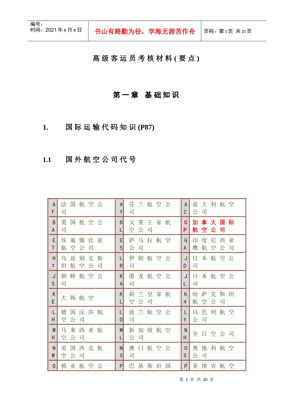 高级客运员考核材料_第1页