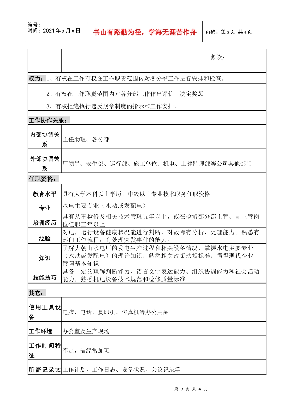 检修部主任职务说明书._第3页