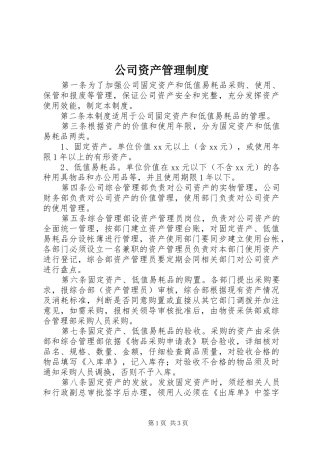 公司资产管理规章制度  (2)