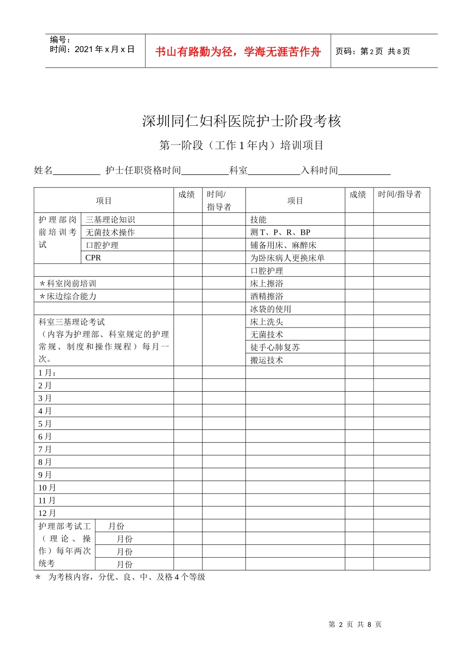 护士培训考核手册_第2页