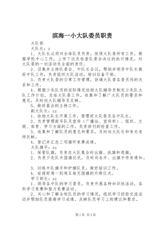 滨海一小大队委员职责要求