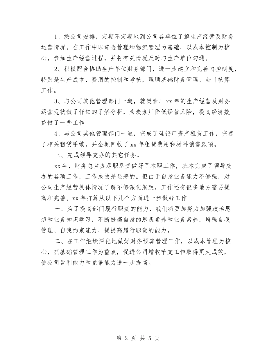 2024年财务总监办公室年底工作总结与2024年财务总监工作总结汇编_第2页