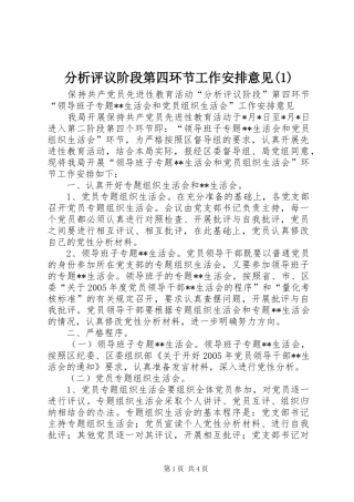 分析评议阶段第四环节工作安排意见(1)