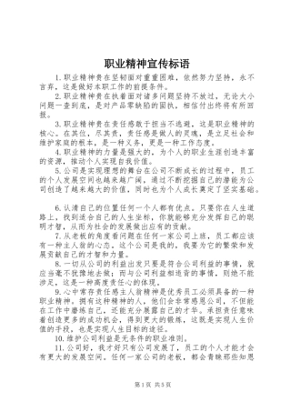 职业精神宣传标语集锦