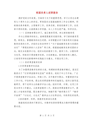 校园负责人述职报告