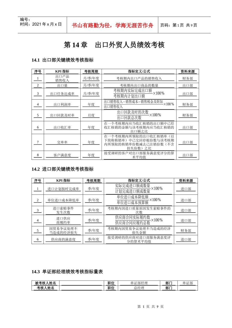 第14章 出口外贸人员绩效考核(DOC 10)_第1页
