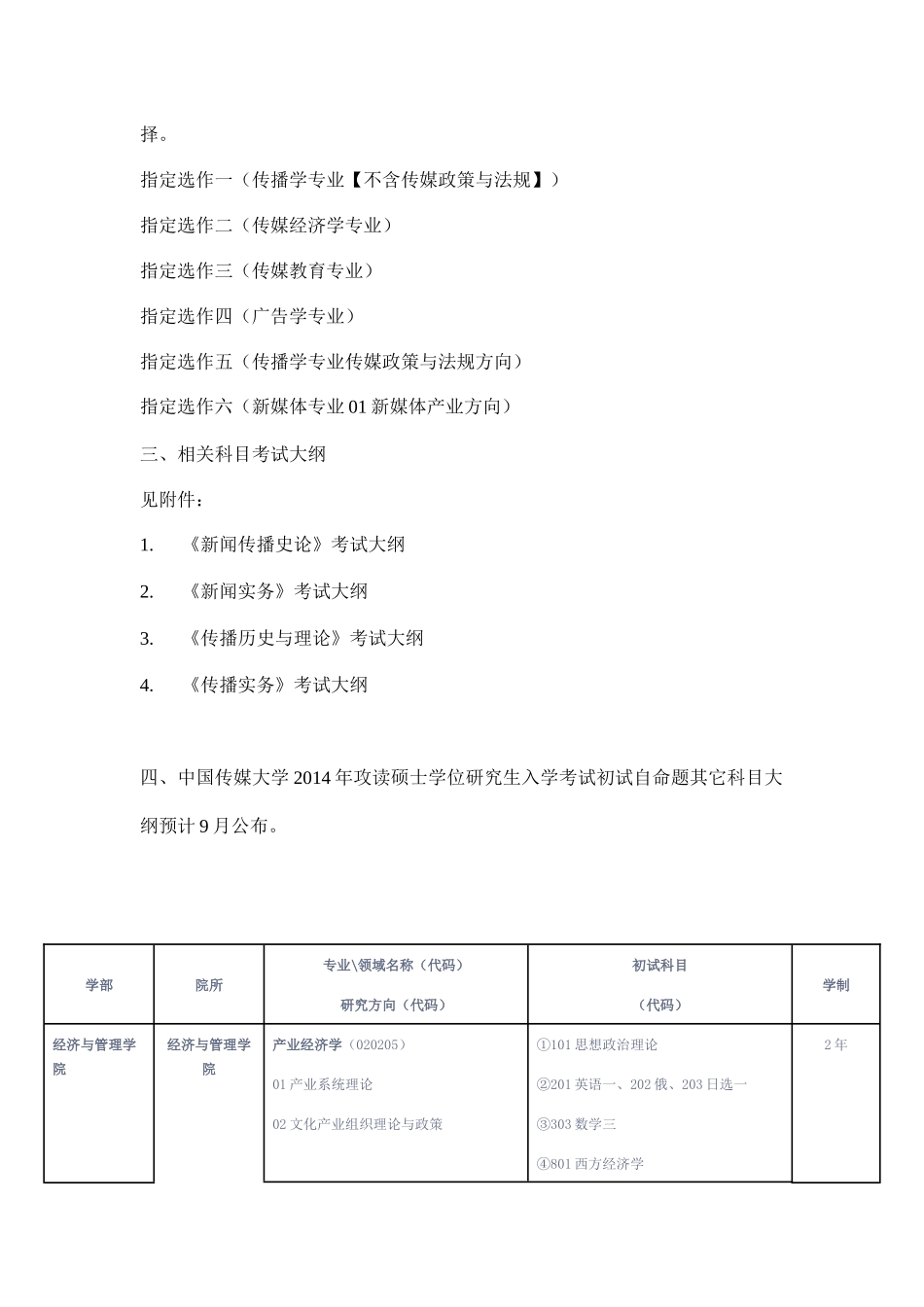 中国传媒大学硕士招生目录及人数_第2页
