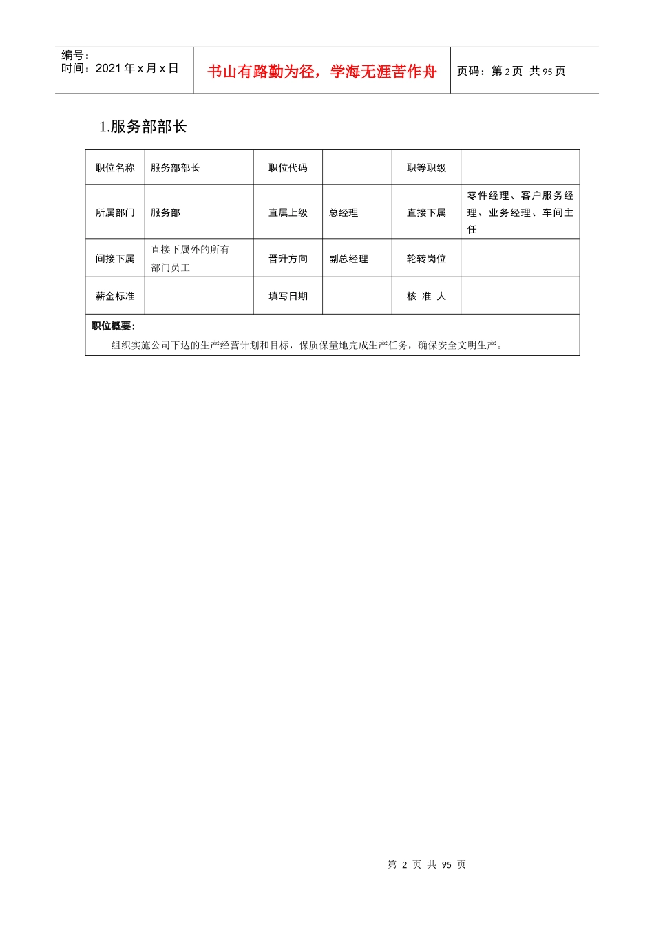 某汽车职位说明书全套_第2页