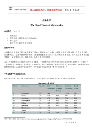 金融数学专业doc-jessica：bsc(hons)