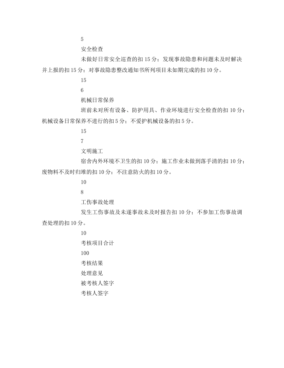 《安全管理》之项目班组长安全生产责任制考核记录 _第2页