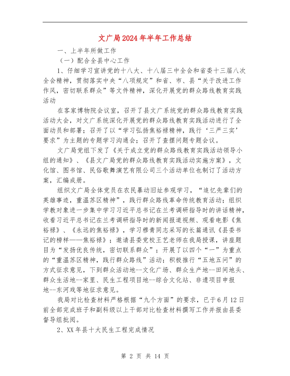 文广局2024年半年工作总结_第2页