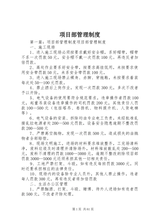 项目部管理规章制度细则 (2)