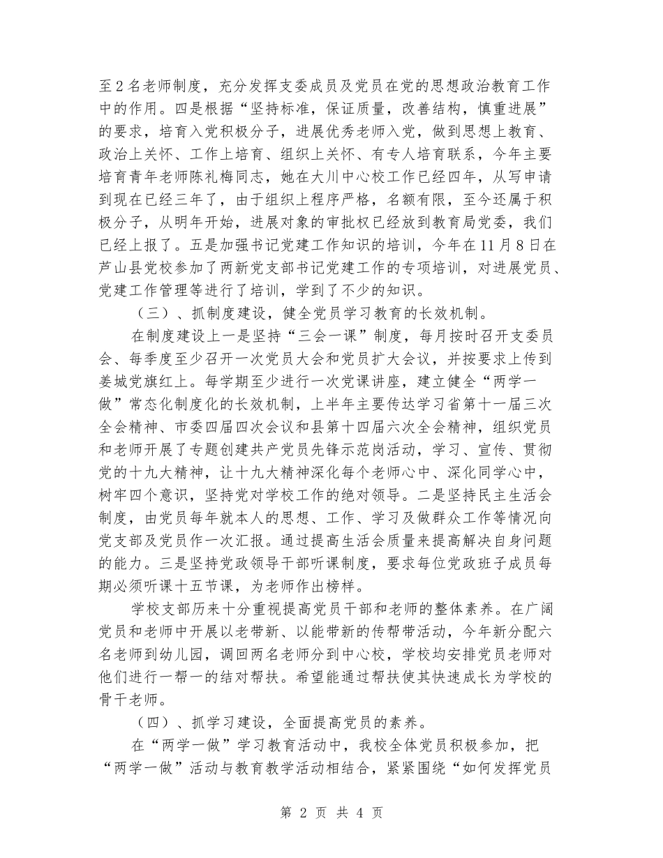 2024年中心校党支部书记抓党建工作述职报告_第2页