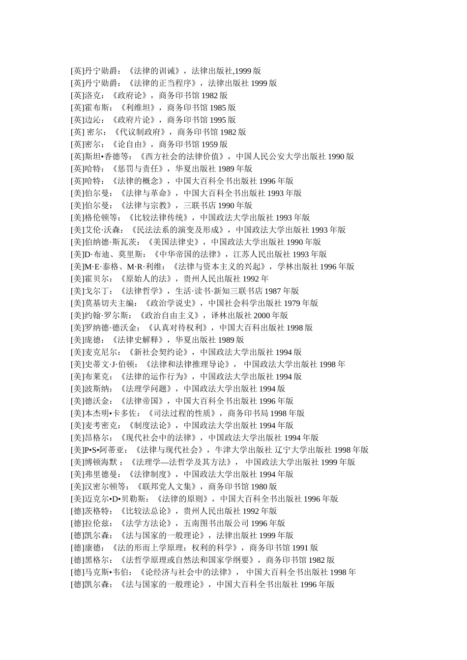 法学院宪法学与行政法学专业博士生阅读书目_第2页