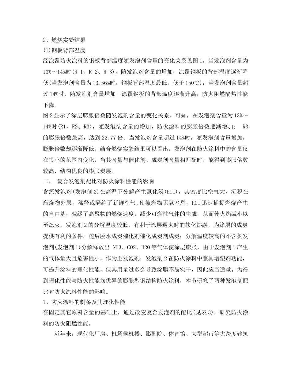 《安全管理》之论发泡剂在钢结构防火涂料性能中影响 _第2页