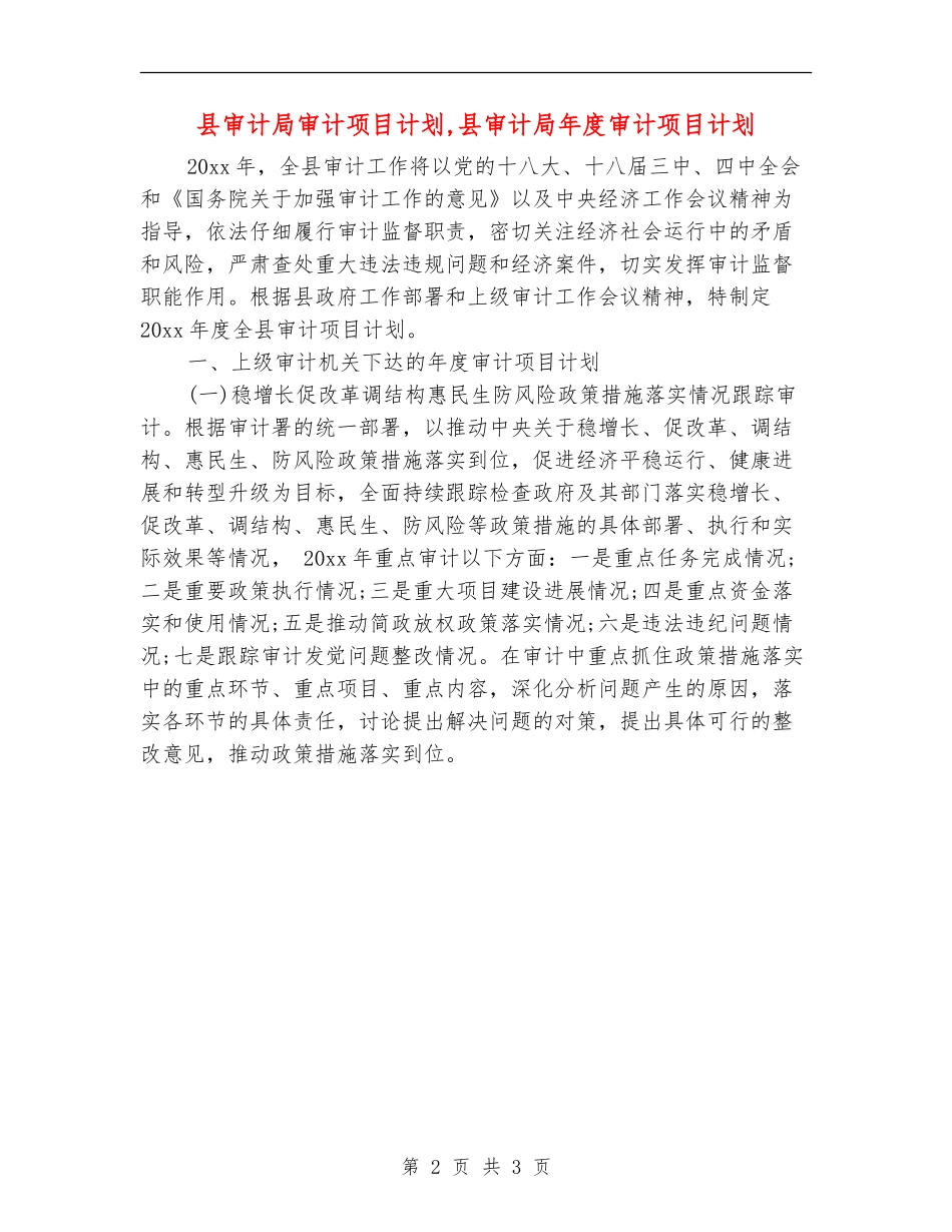 县审计局审计项目计划_第2页