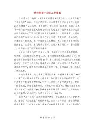 党支部四个示范工作报告
