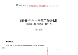 某房地产公司总经理工作计划