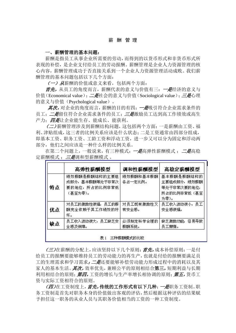 薪酬管理的基本问题_第1页