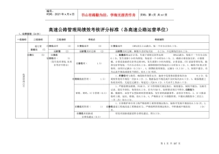 高速公路绩效考核评分标准