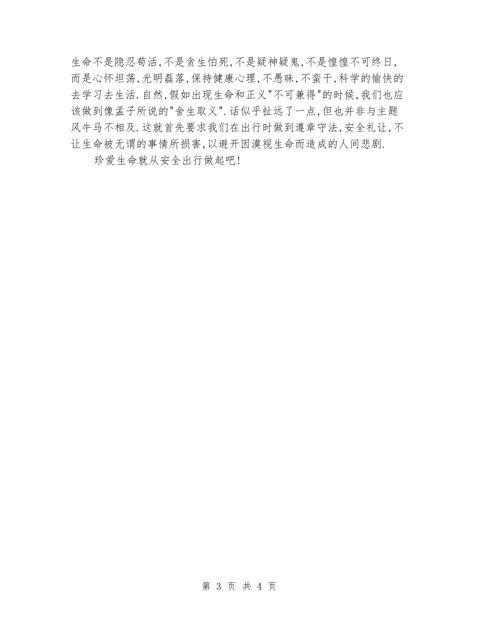 2024国旗下的演讲：珍爱生命-安全出行_第3页