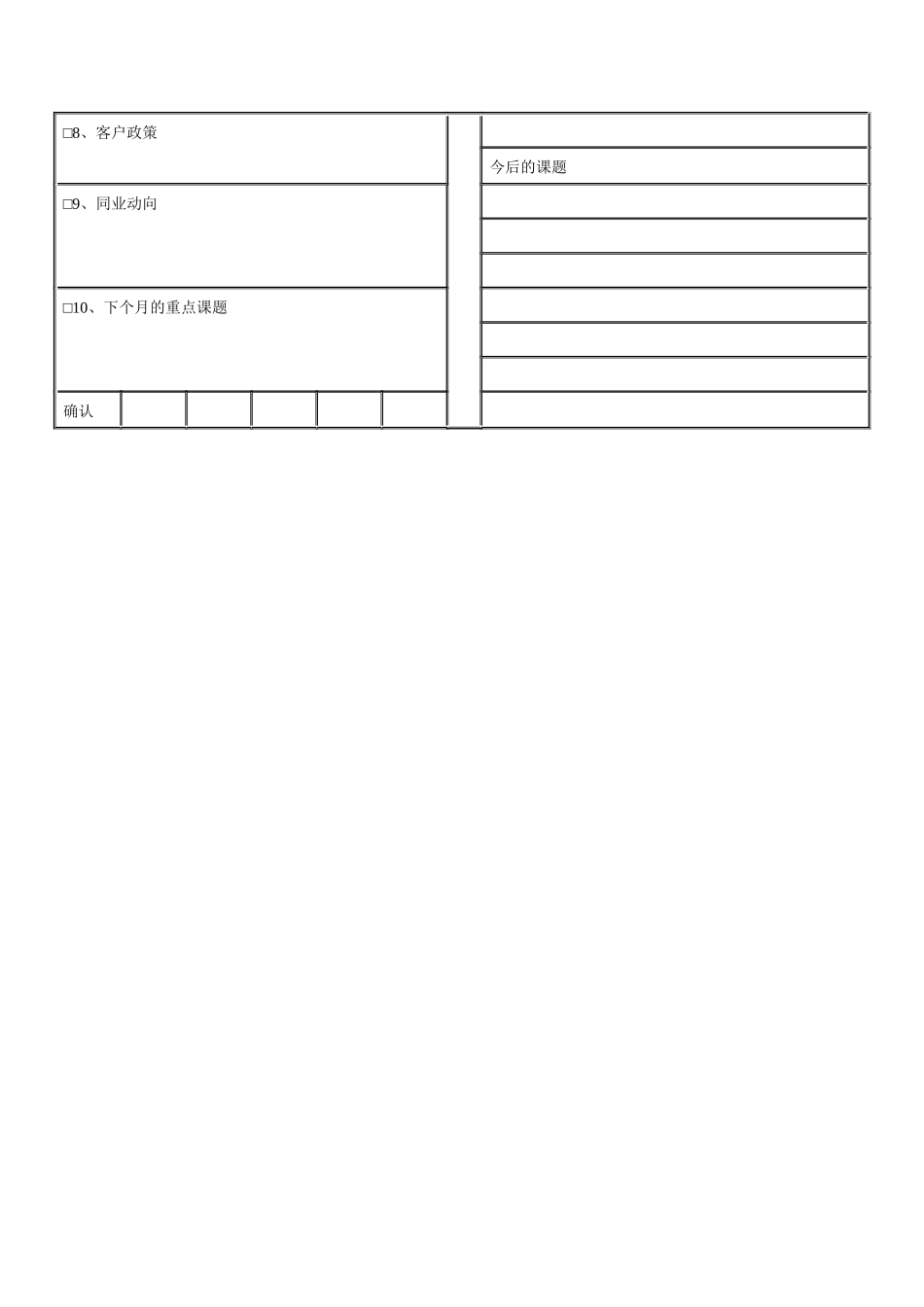 经营会议表格（月份）（DOC 2页）_第2页