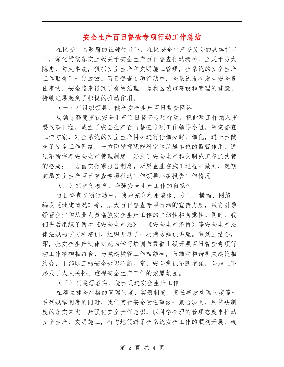 安全生产百日督查专项行动工作总结_第2页