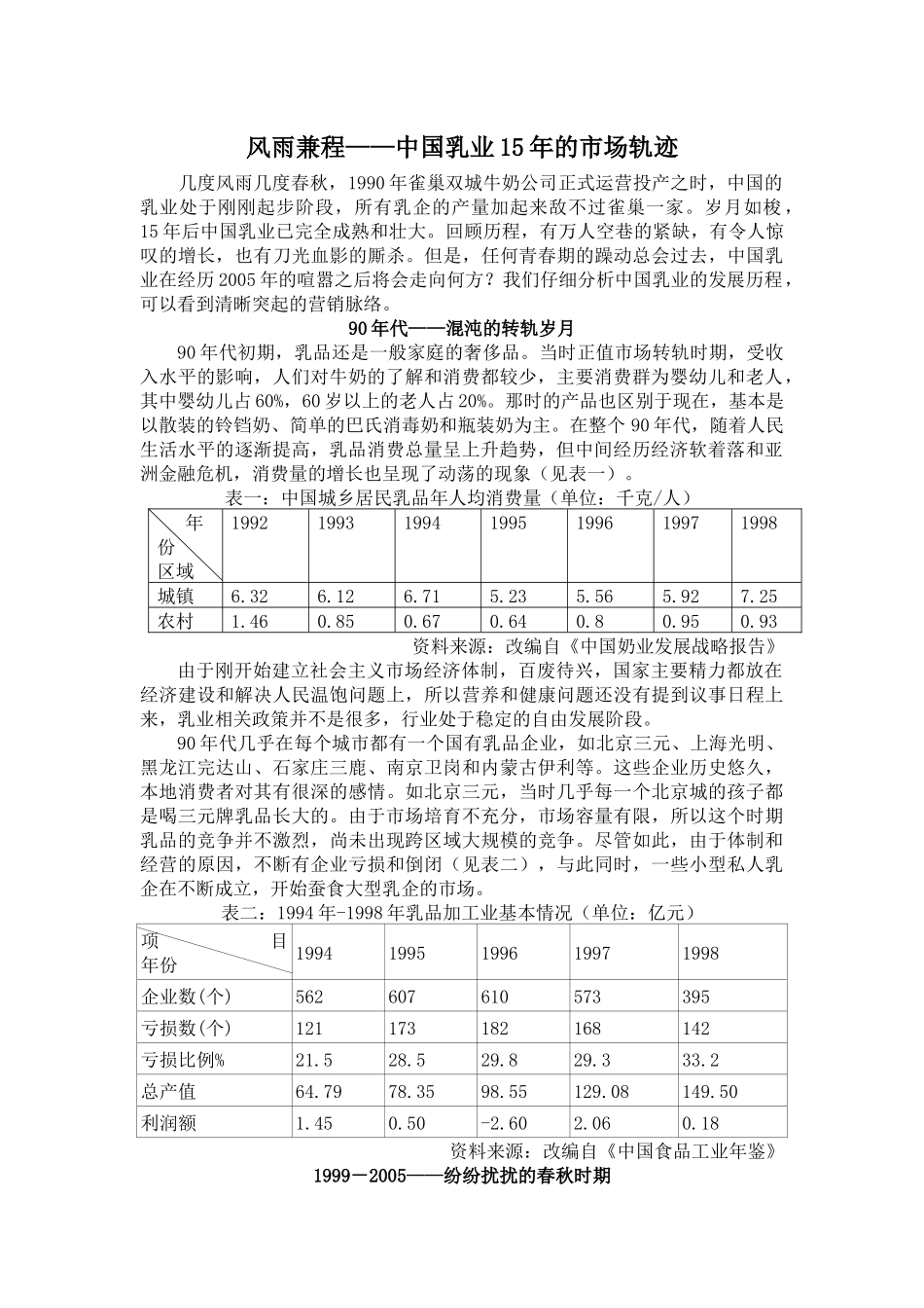 中国乳业年的市场轨迹_第1页