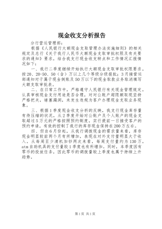 现金收支分析报告 