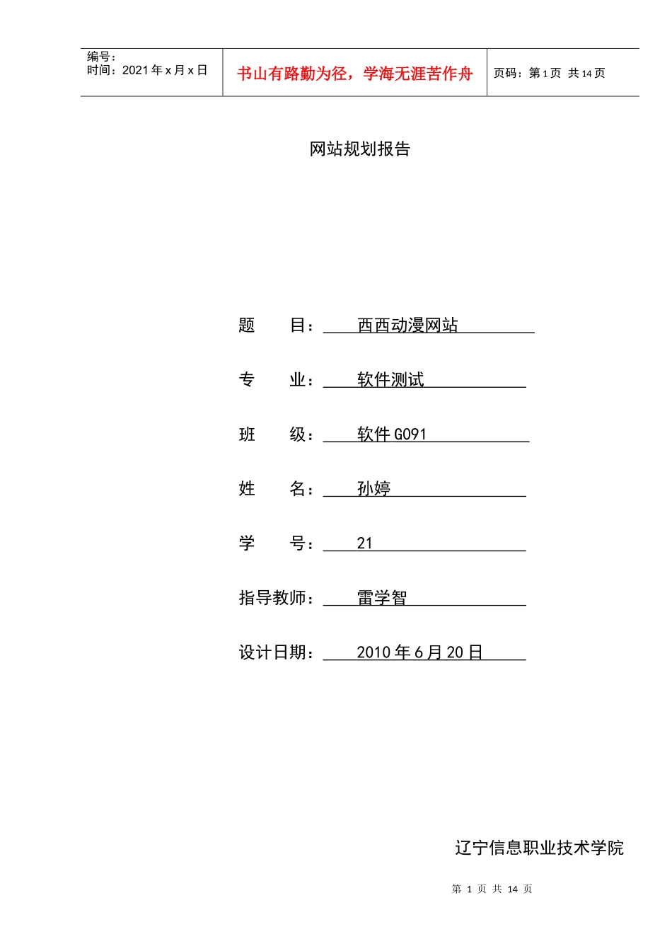某动漫网站规划报告_第1页