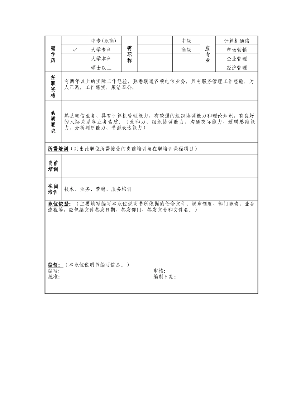客户俱乐部建设管理岗位说明书_第2页