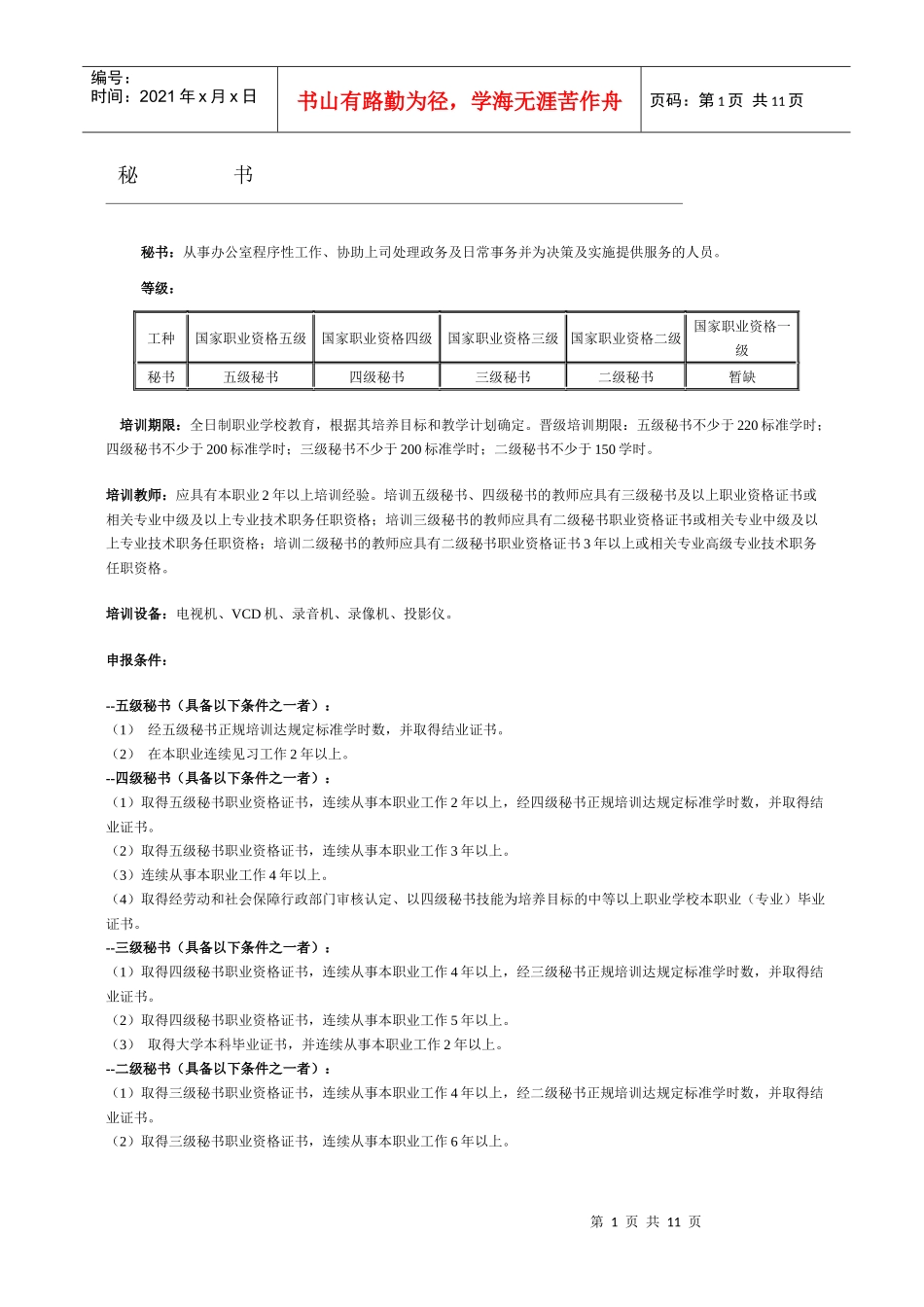 秘书从事办公室程序性工作_第1页