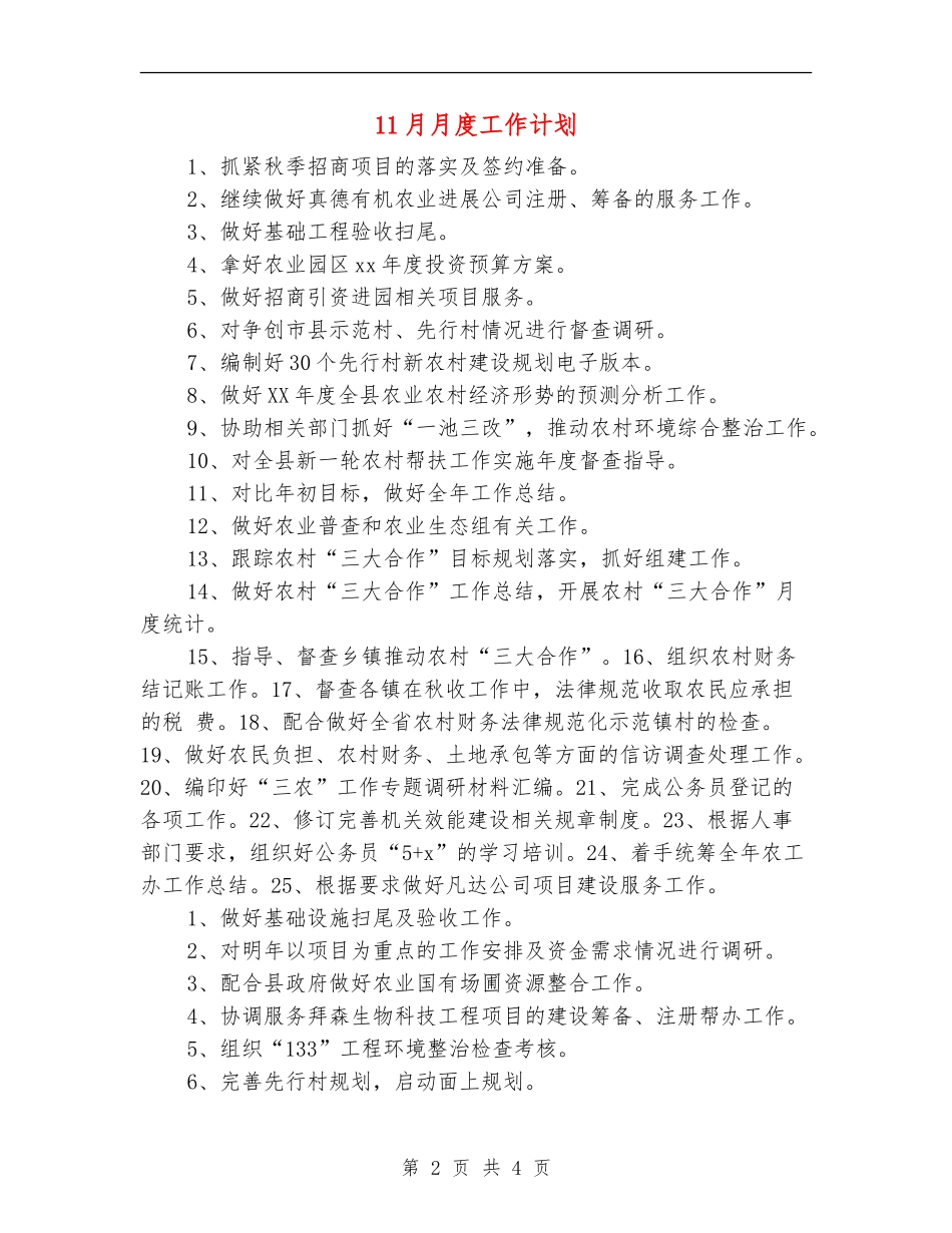 11月月度工作计划_第2页