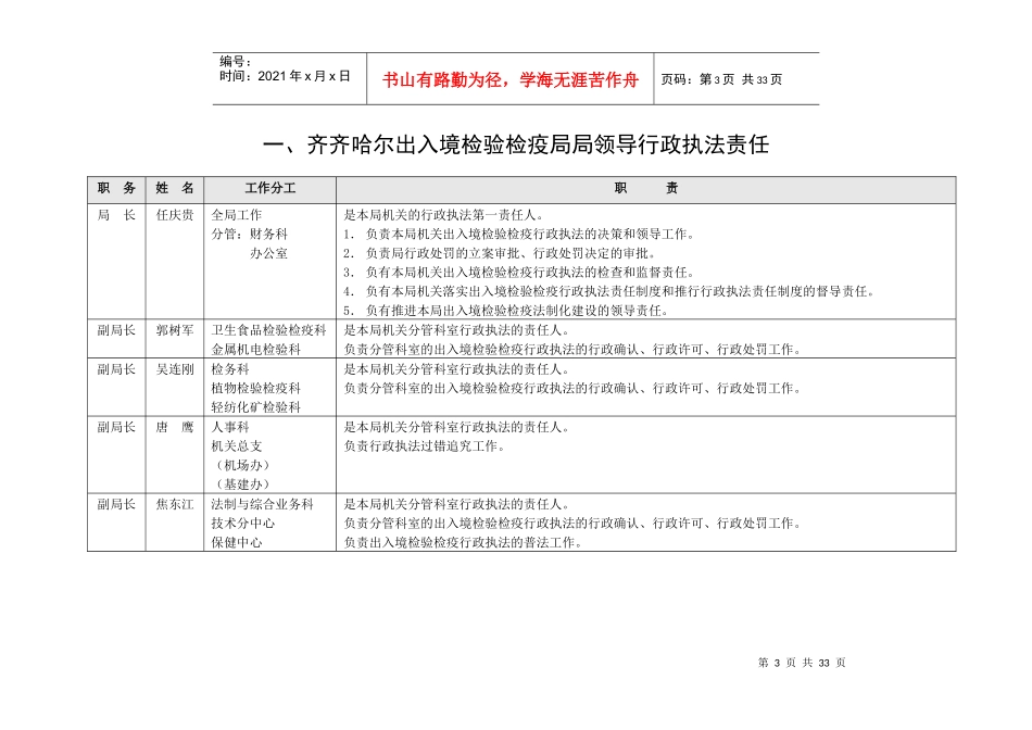 齐齐哈尔出入境检验检疫局行政执法责任制公示_第3页