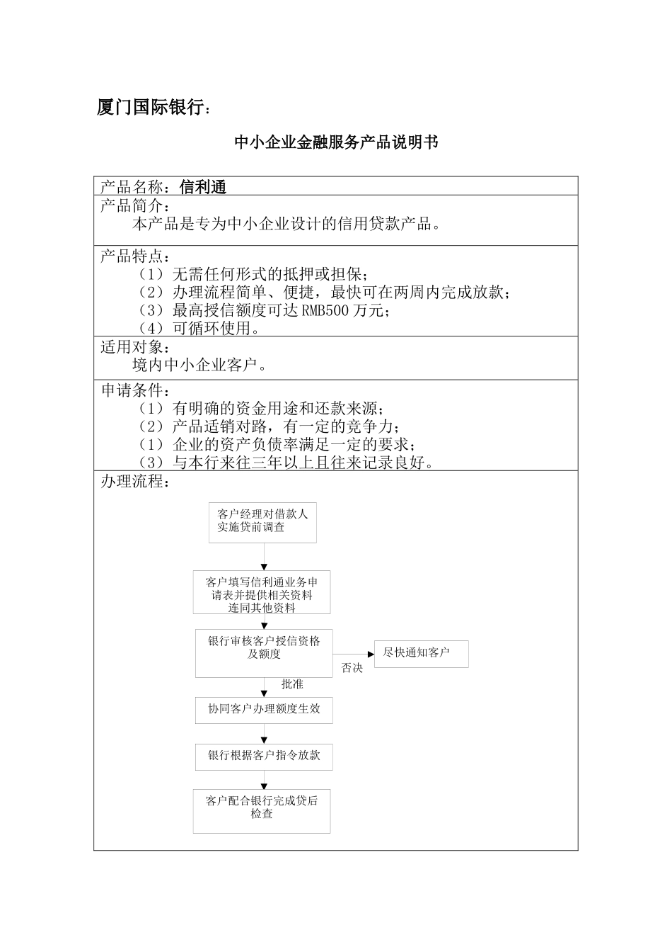 中小企业金融服务产品简要说明_第2页