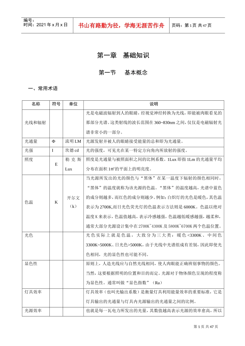 某某工程照明培训范本_第2页