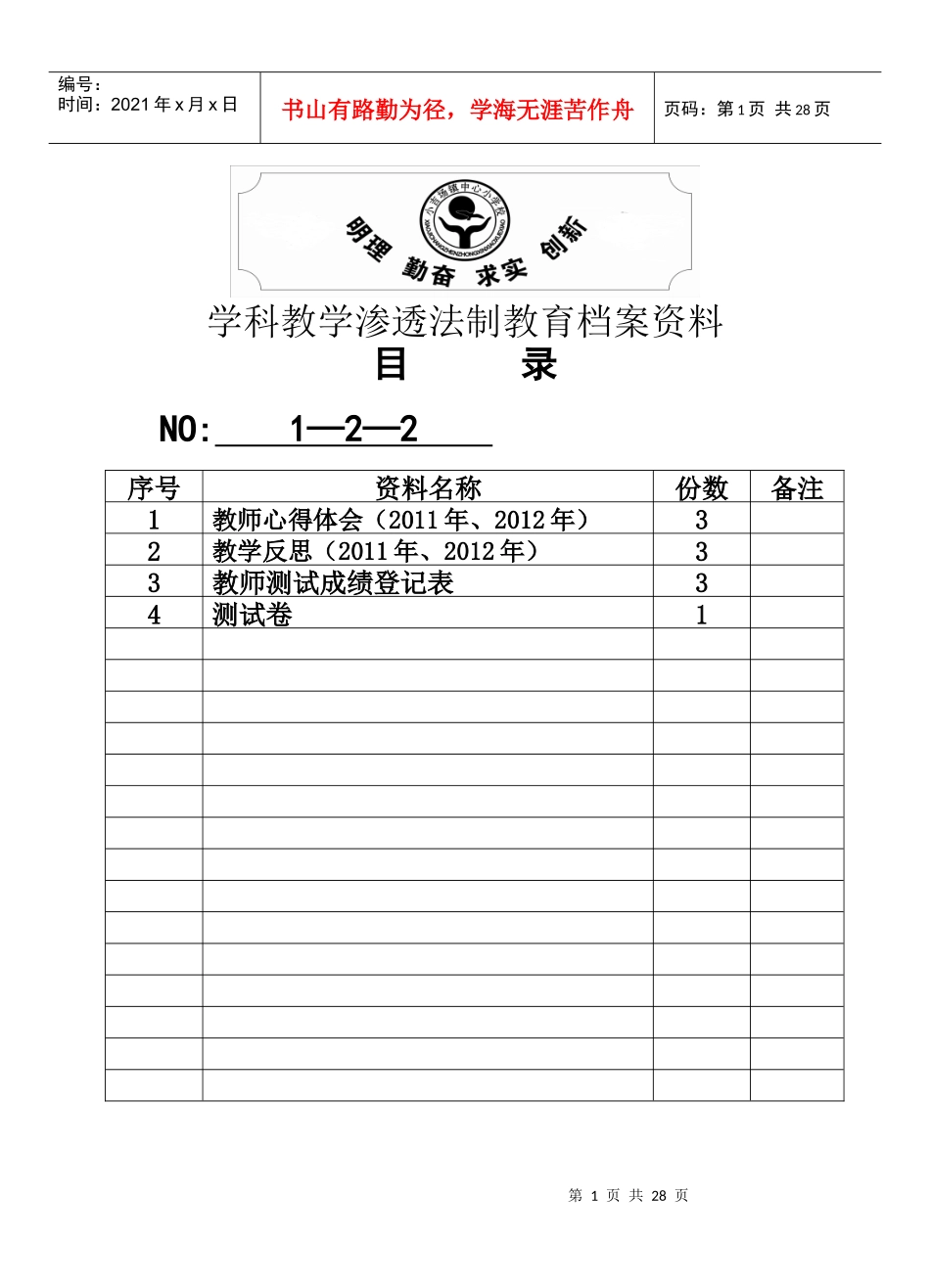 法制渗透档案盒资料目录_第1页