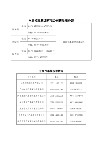 众泰汽车约服务站管理要求