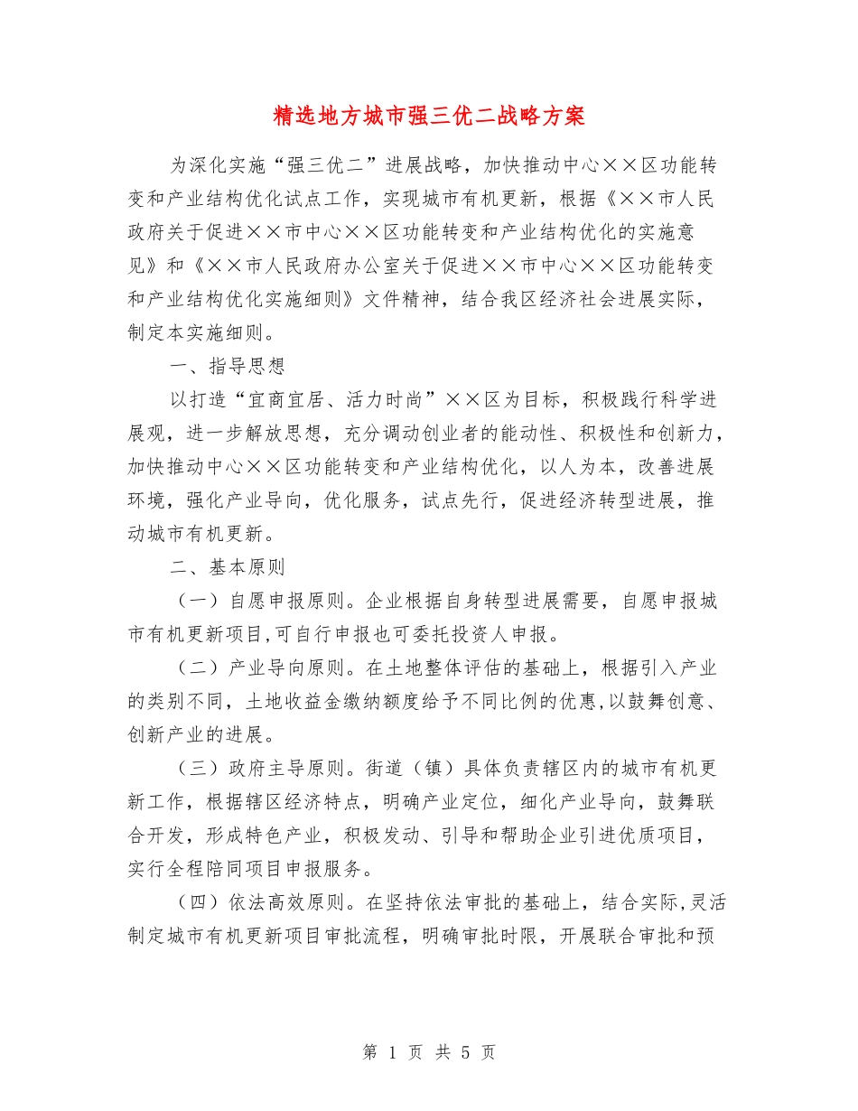 地方城市强三优二战略方案_第1页