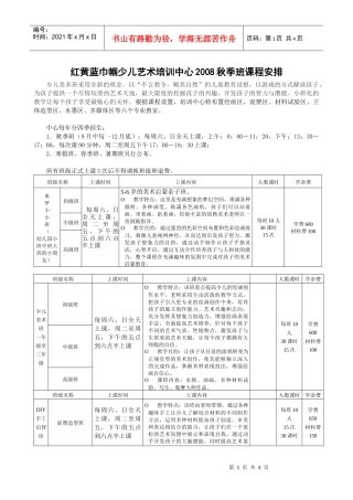 红黄蓝少儿美术培训基地课程安排