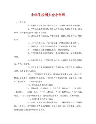《安全常识-灾害防范》之小学生校园安全小常识 